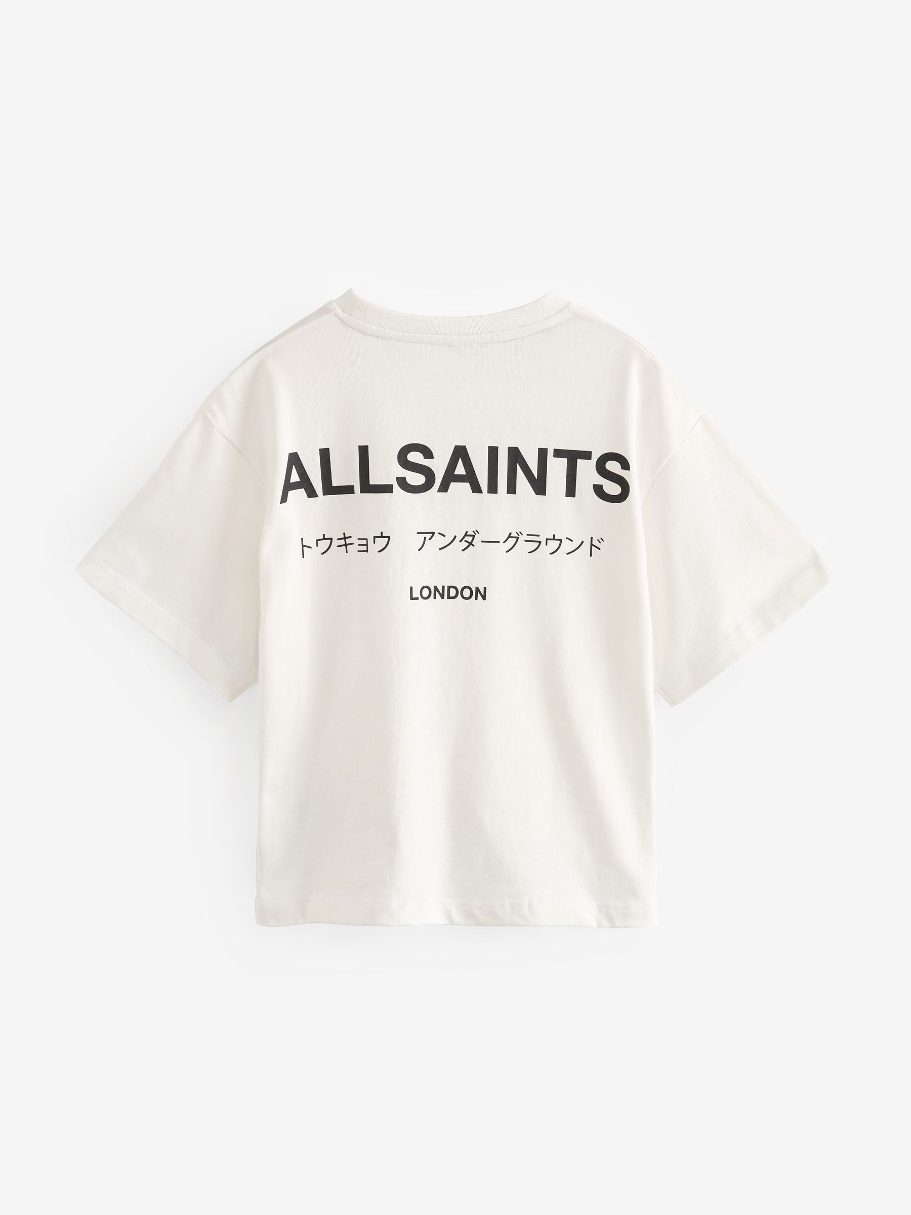 smALLSAINTS White Oversized Underground Crew Neck Cotton T-Shirt
