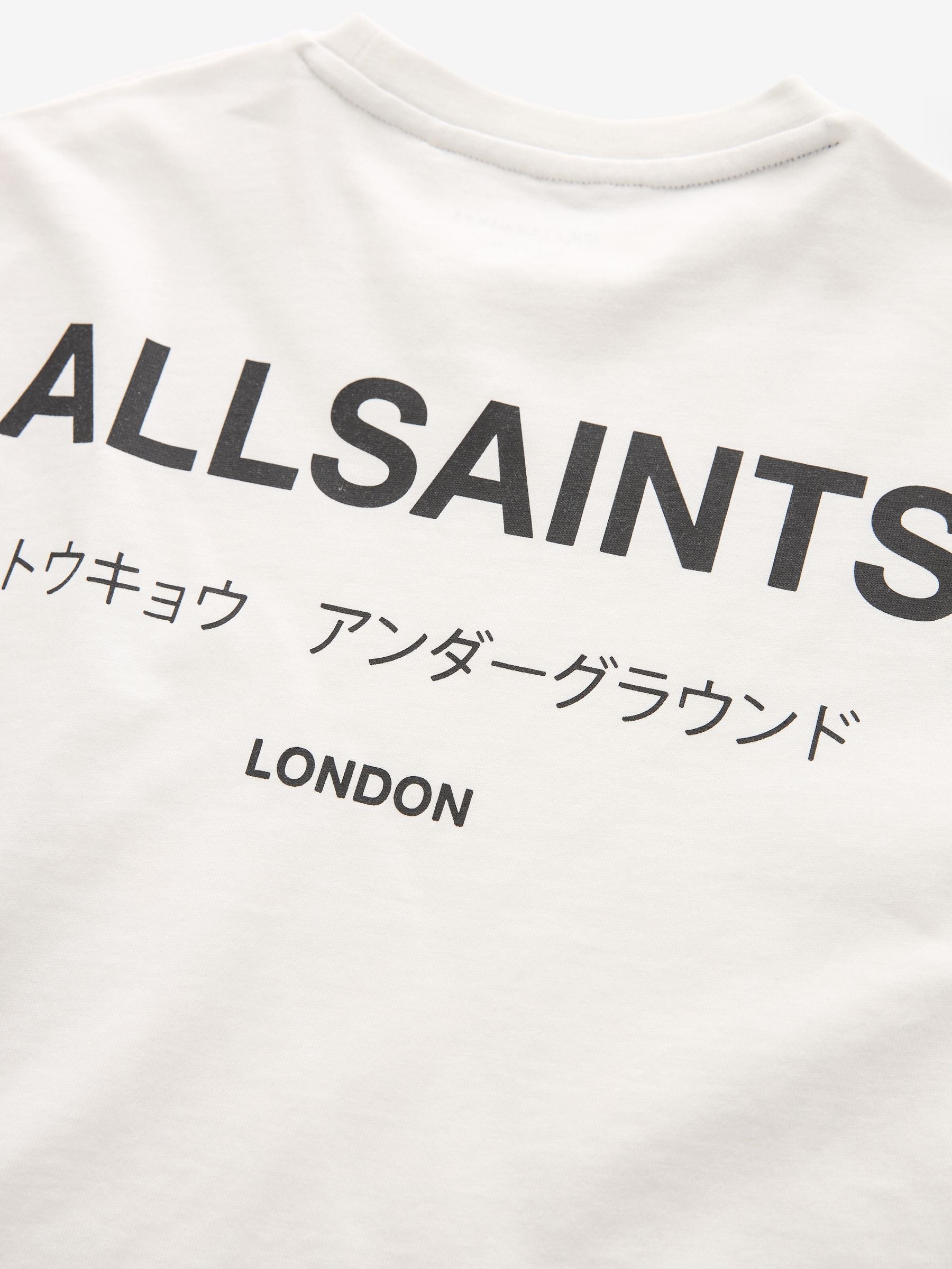 smALLSAINTS White Oversized Underground Crew Neck Cotton T-Shirt