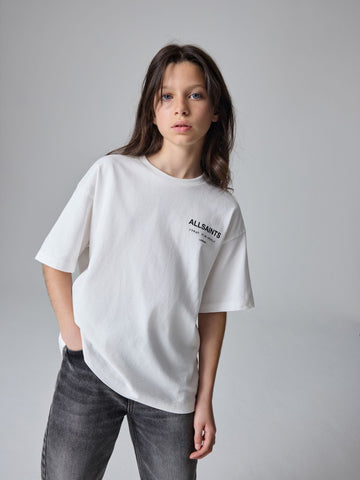 smALLSAINTS White Oversized Underground Crew Neck T-Shirt