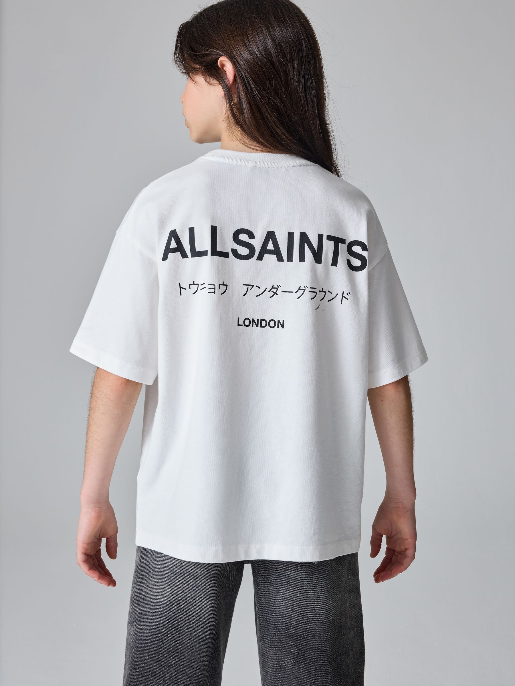 smALLSAINTS White Oversized Underground Crew Neck T-Shirt