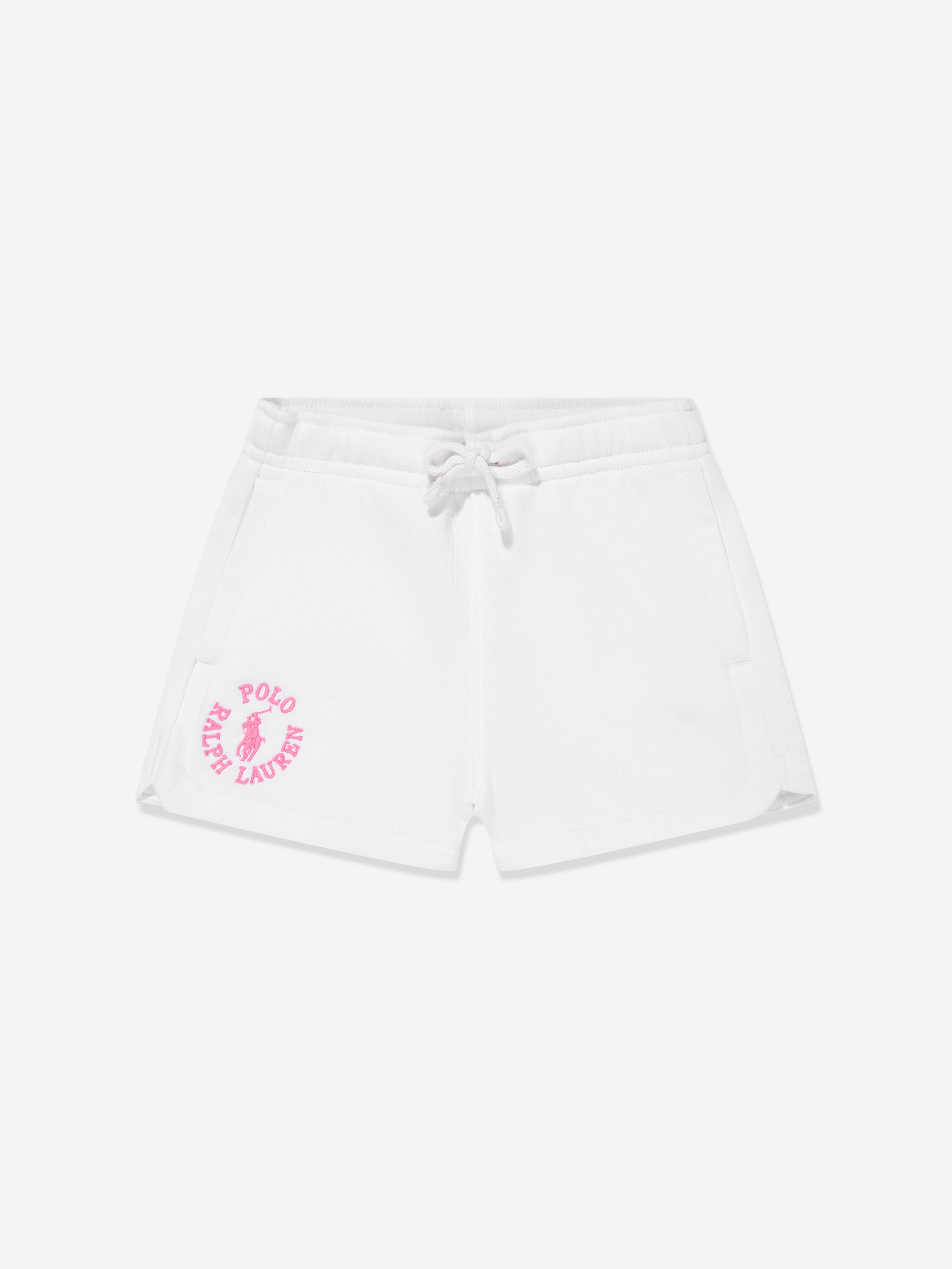 Girls Athletic Logo Shorts in White