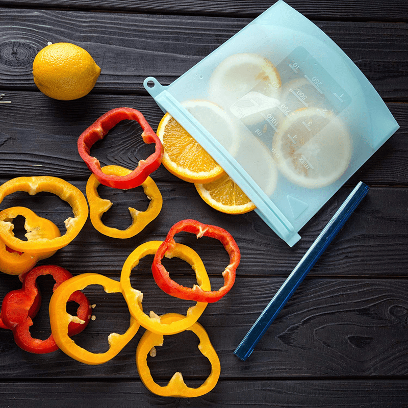(3pc) Silicone Food Bags, Multiple Sizes