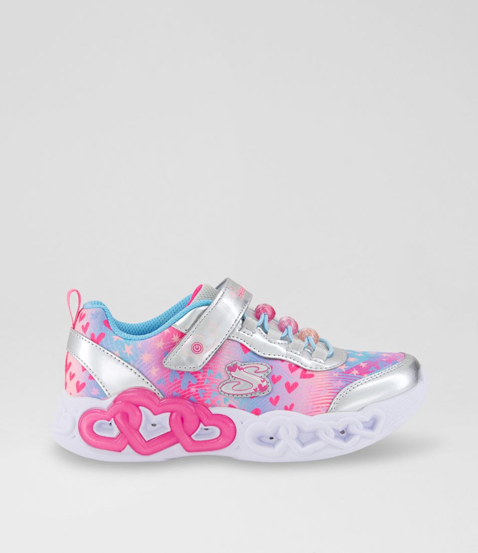 Eternal Heart Lights Junior Silver Multi Fabric Sneakers