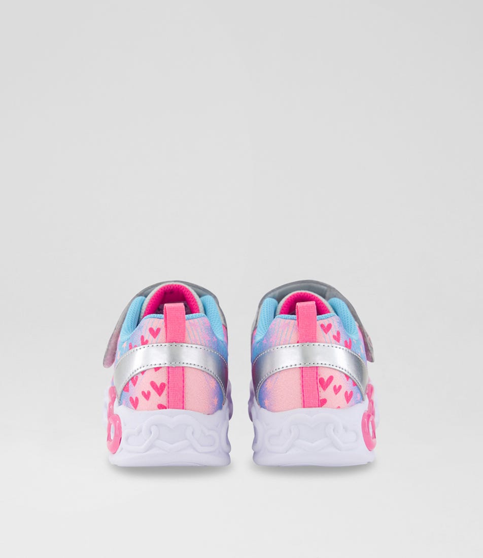 Eternal Heart Lights Junior Silver Multi Fabric Sneakers