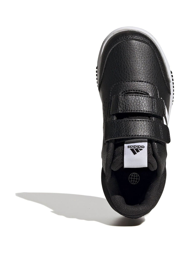 adidas Black/White Hook and Loop Tensaur Kids Trainers