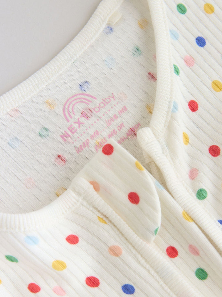 White/Blue/Red Two Way Zip Baby Rompers 3 Pack (0mths-3yrs)