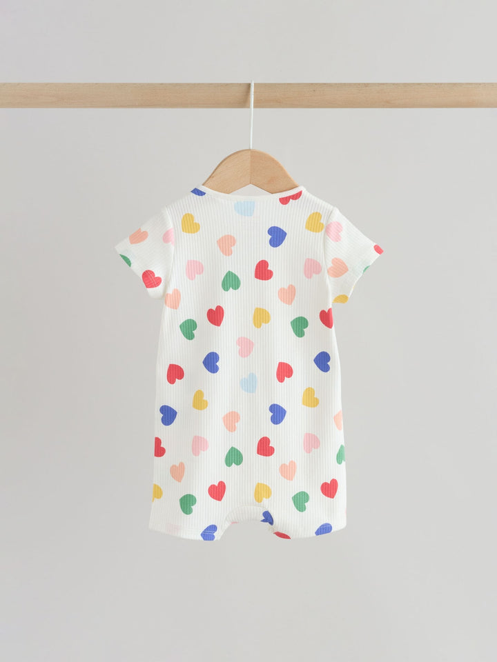 White/Blue/Red Two Way Zip Baby Rompers 3 Pack (0mths-3yrs)