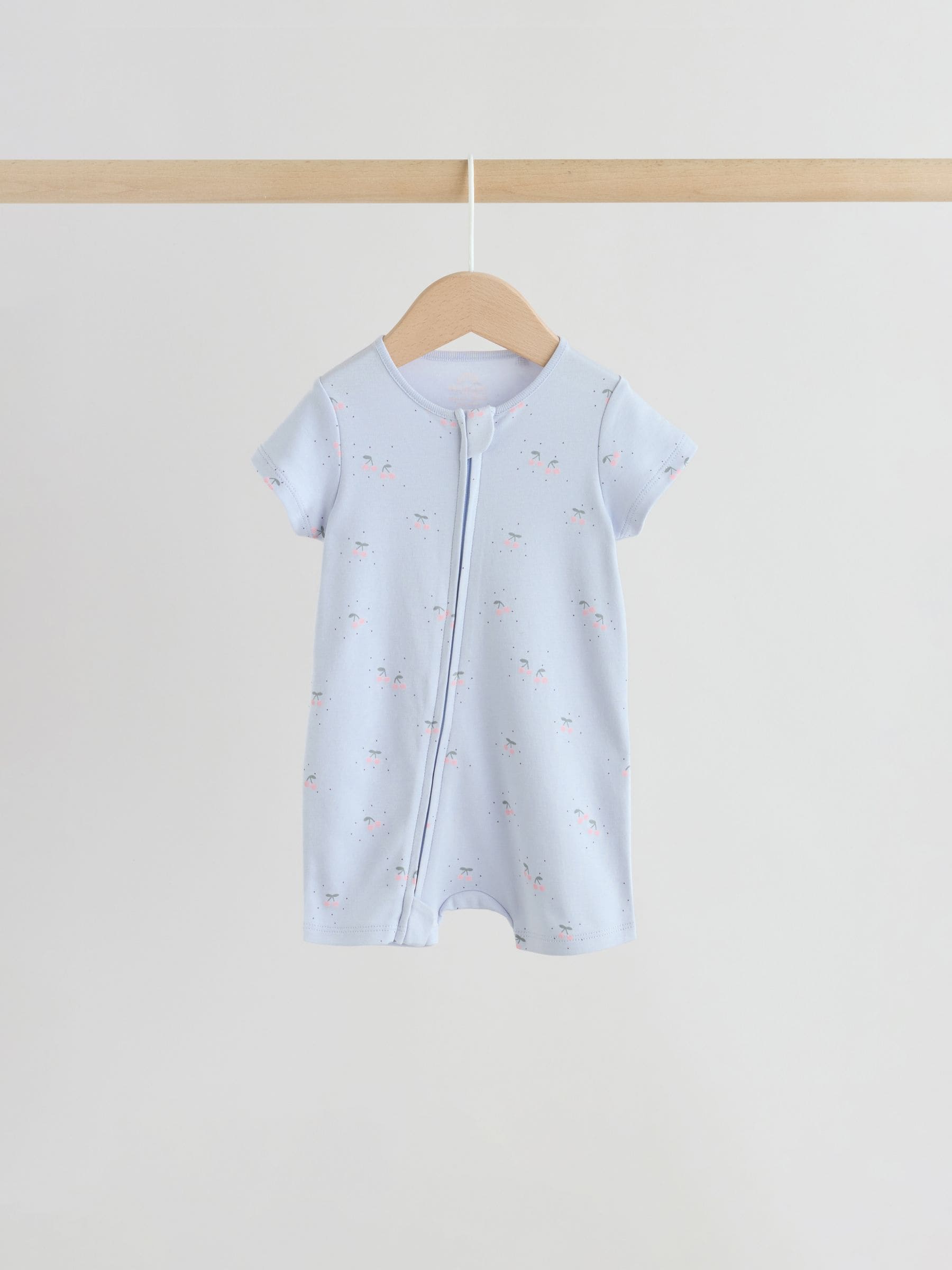 Pink/Blue Two Way Zip Baby Rompers 3 Pack (0mths-3yrs)