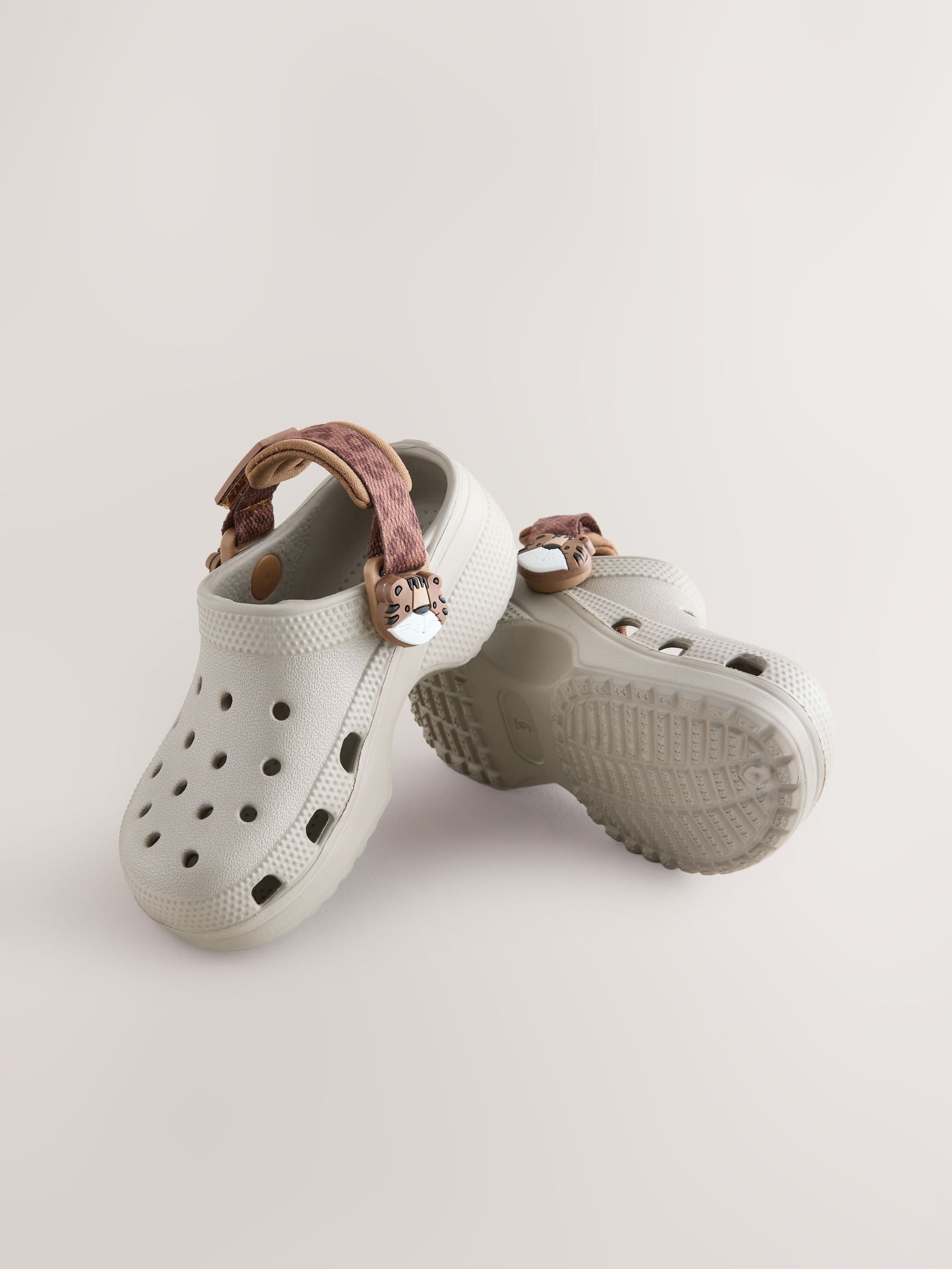 Neutral Tape Strap Clogs
