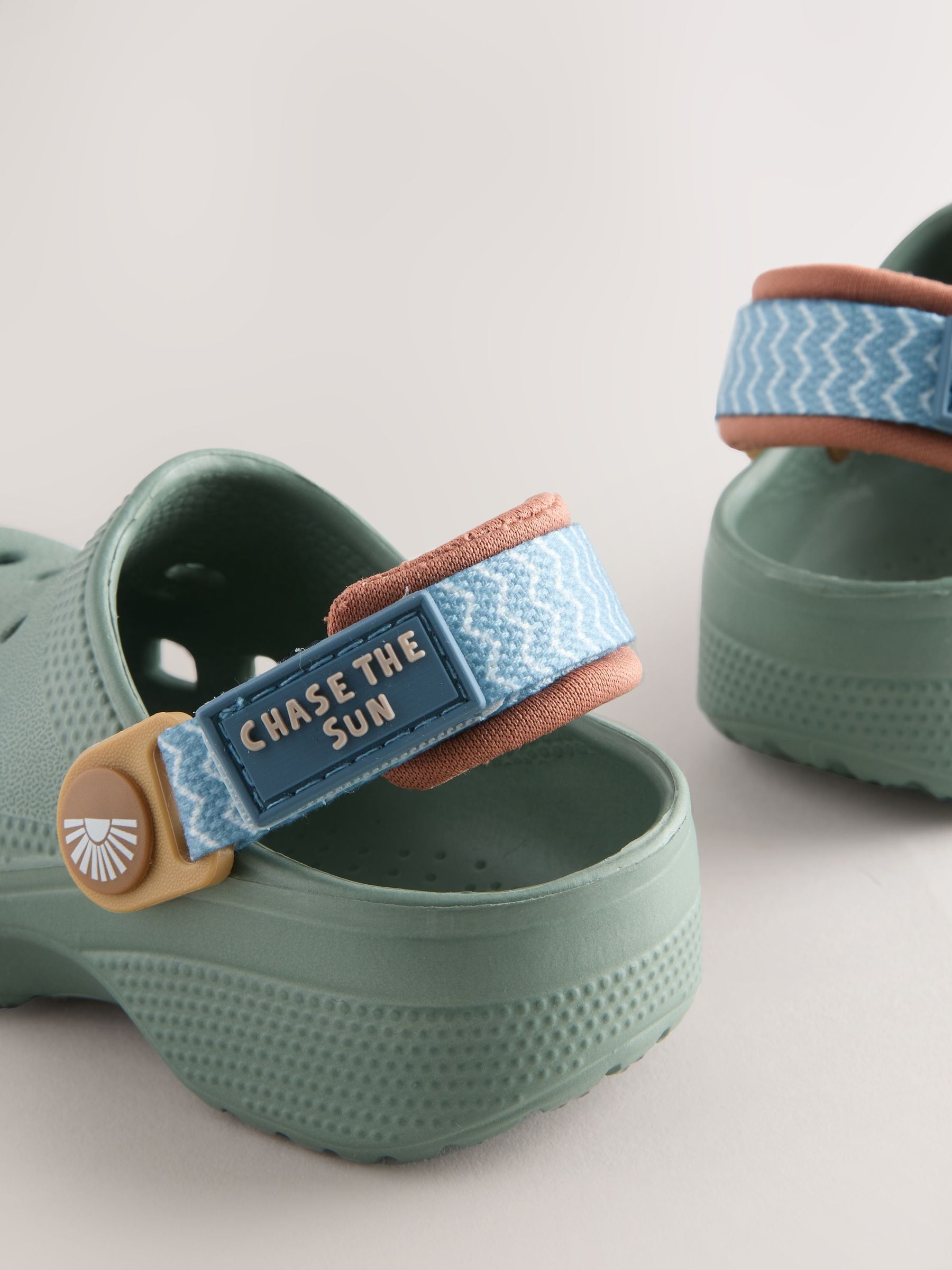 Sage Green Tape Strap Clogs