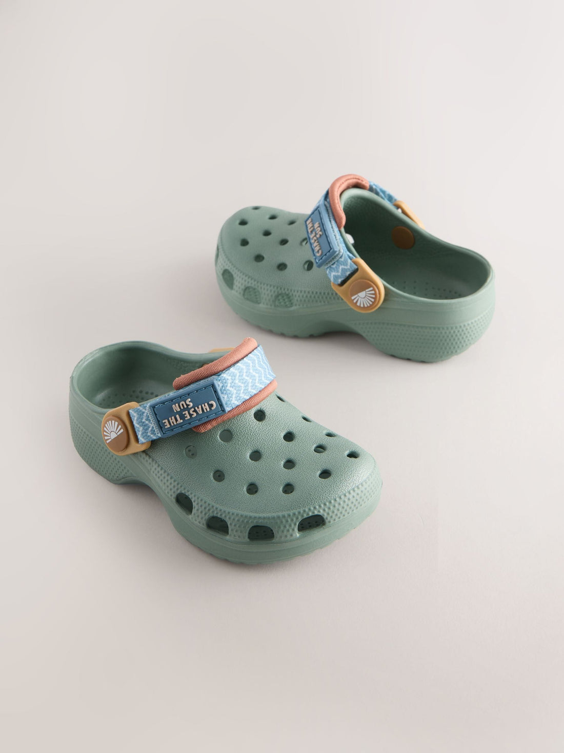 Sage Green Tape Strap Clogs