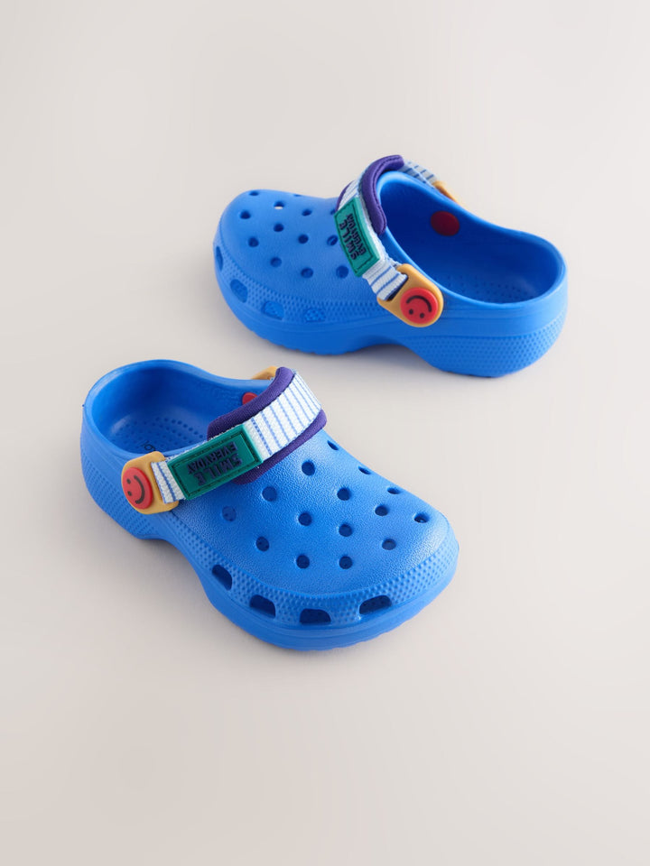 Blue Tape Strap Clogs