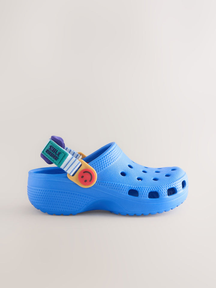 Blue Tape Strap Clogs