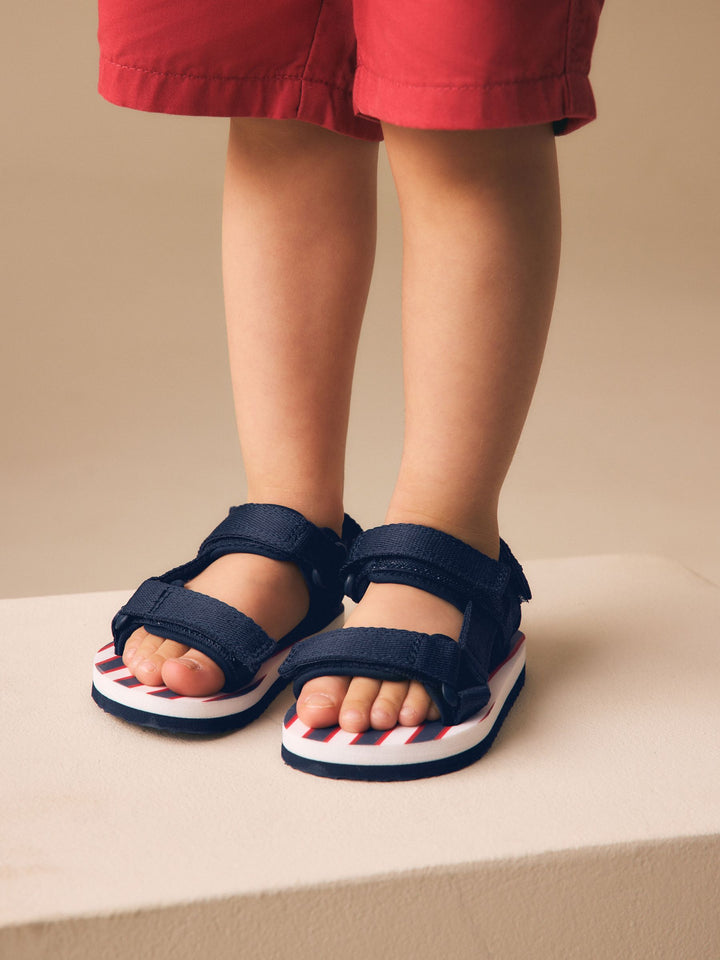 Navy Standard Fit (F) Touch Fastening Trekker Walking Sandals