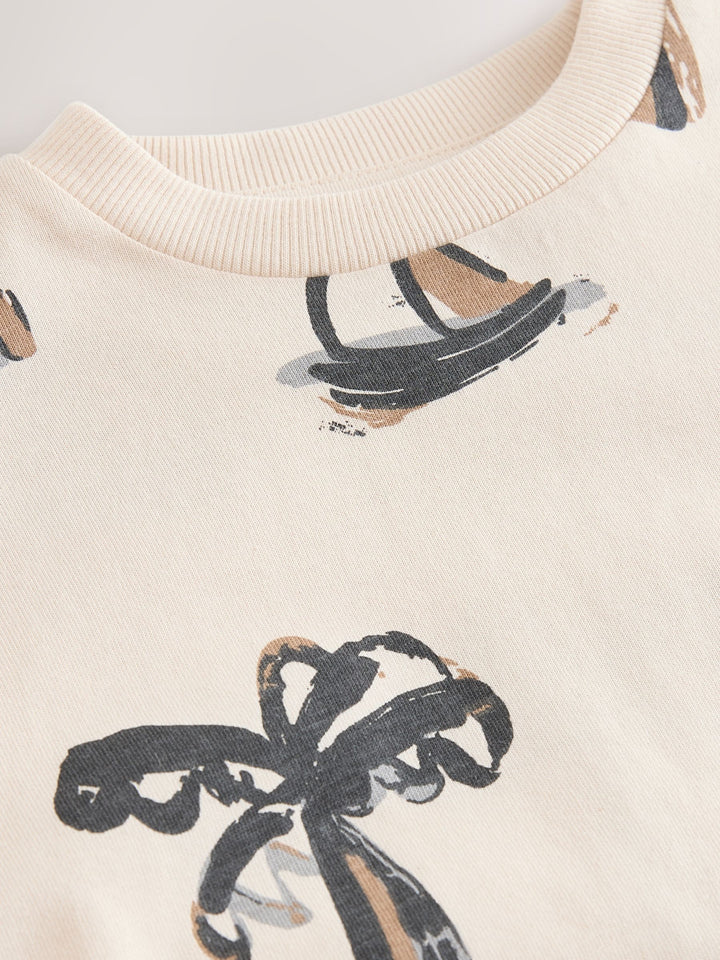 White Palm and Sun Short Sleeve All-Over Print T-Shirt (3 Month-7 Years) (3mths-7yrs)