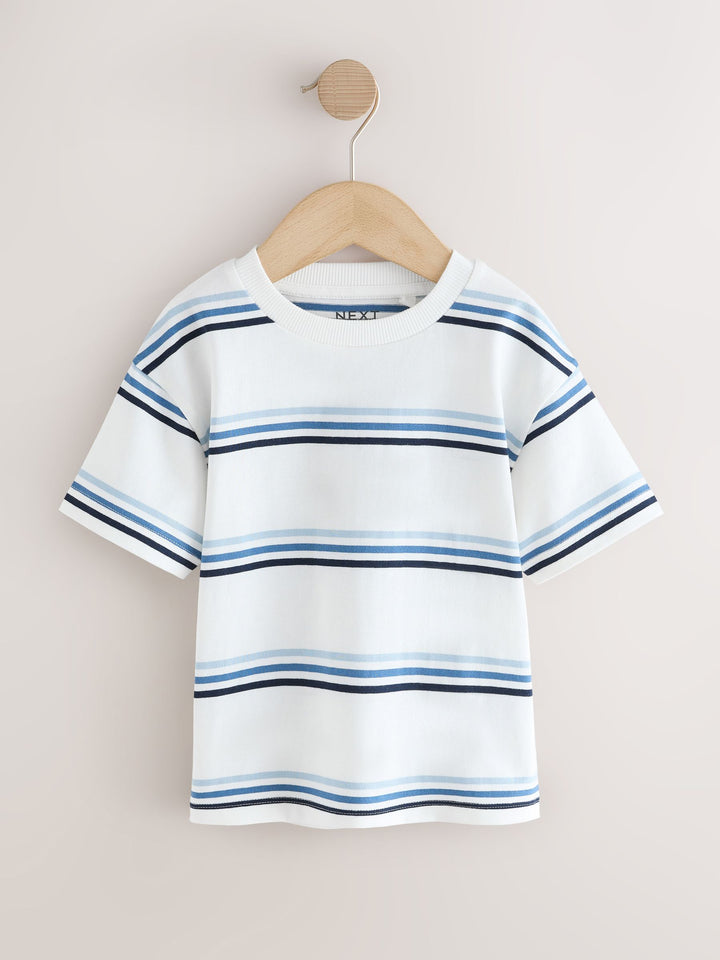 Blue/Green Car Short Sleeve Graphic T-Shirts 4 Pack (3mths-7yrs)