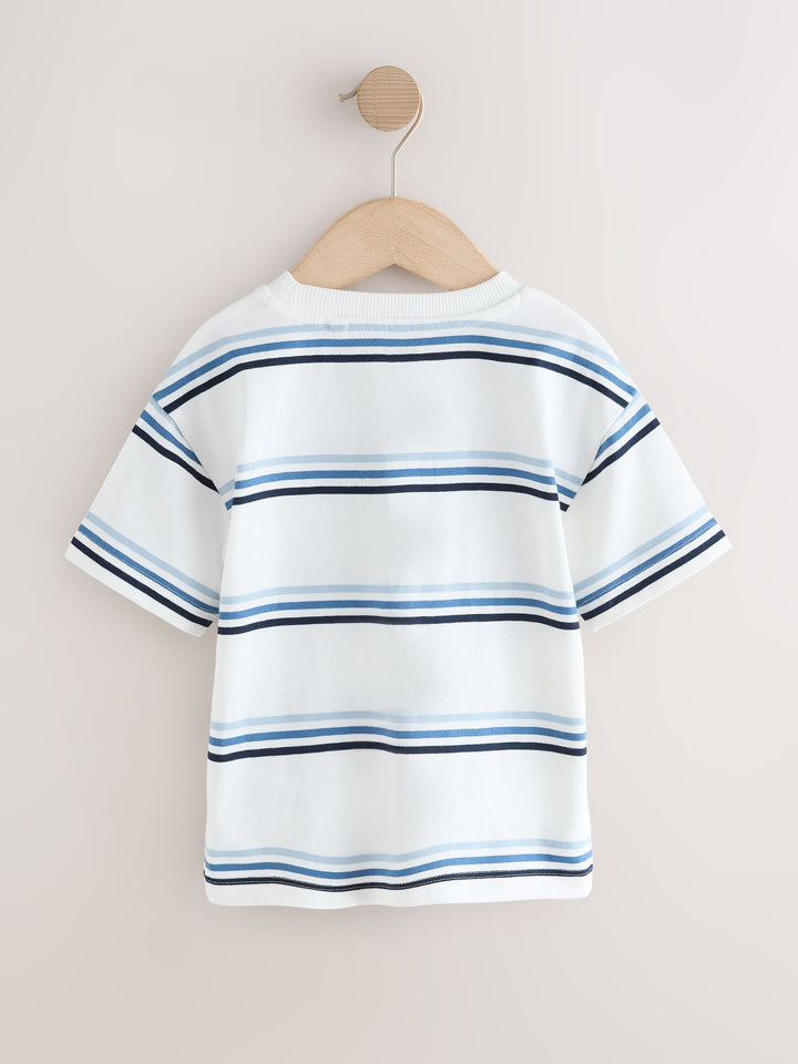 Blue/Green Car Short Sleeve Graphic T-Shirts 4 Pack (3mths-7yrs)