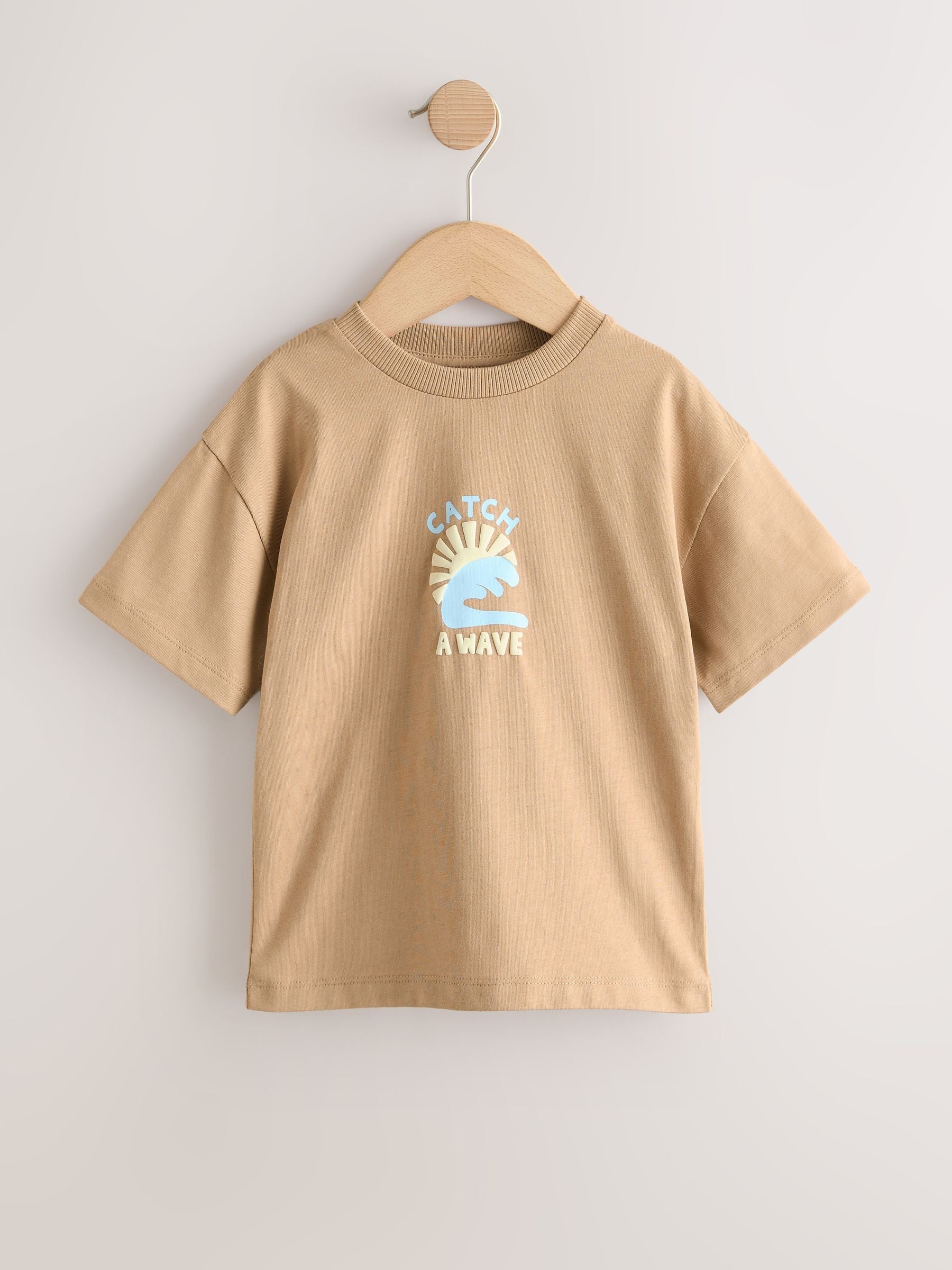 Blue/Yellow Surf Short Sleeve Graphic T-Shirts 4 Pack (3mths-7yrs)