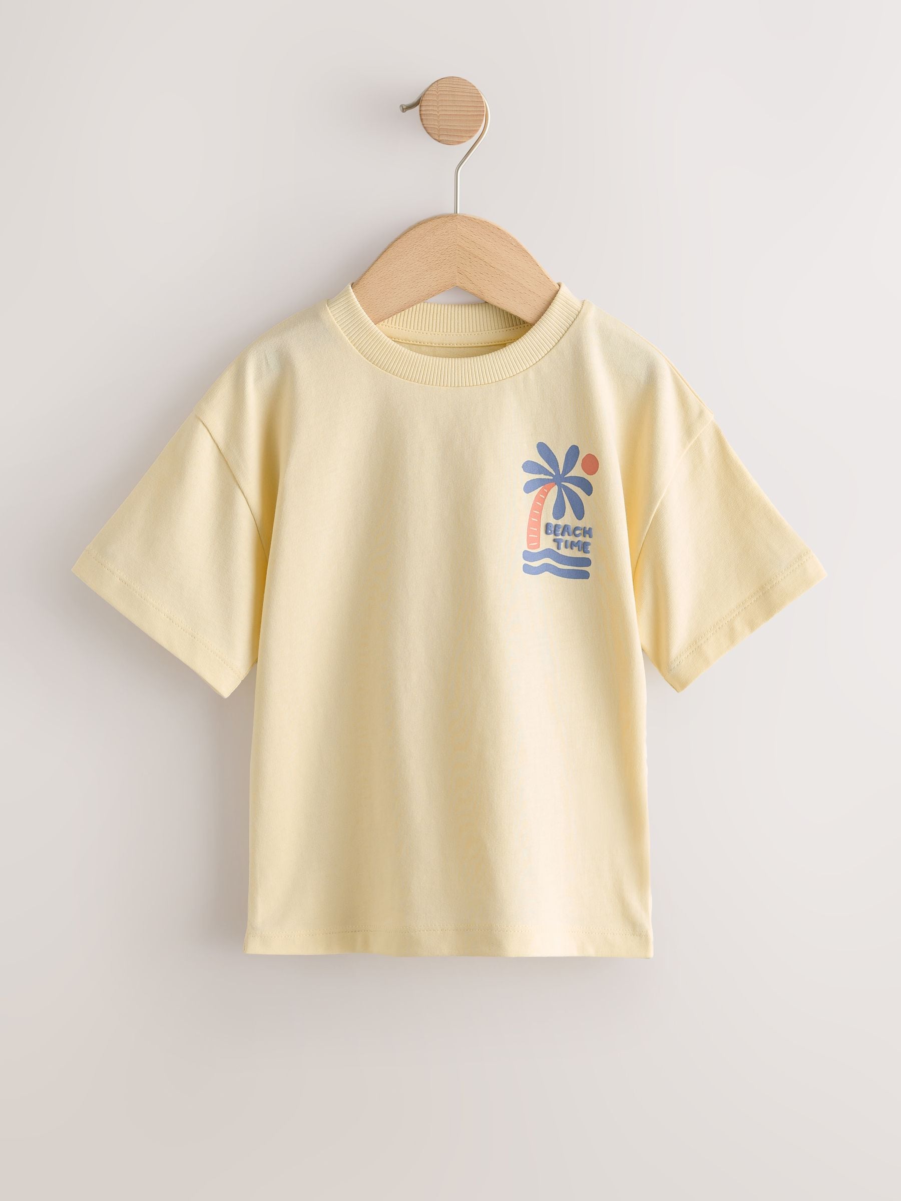 Blue/Yellow Surf Short Sleeve Graphic T-Shirts 4 Pack (3mths-7yrs)
