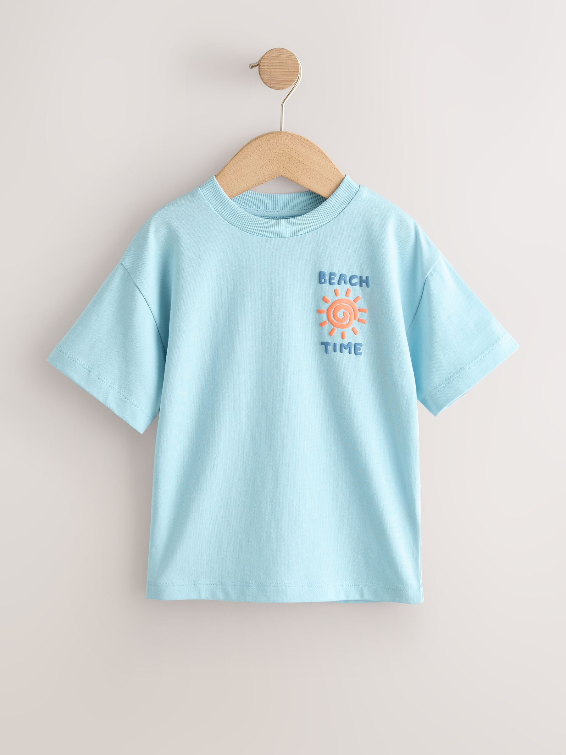 Blue/Yellow Surf Short Sleeve Graphic T-Shirts 4 Pack (3mths-7yrs)