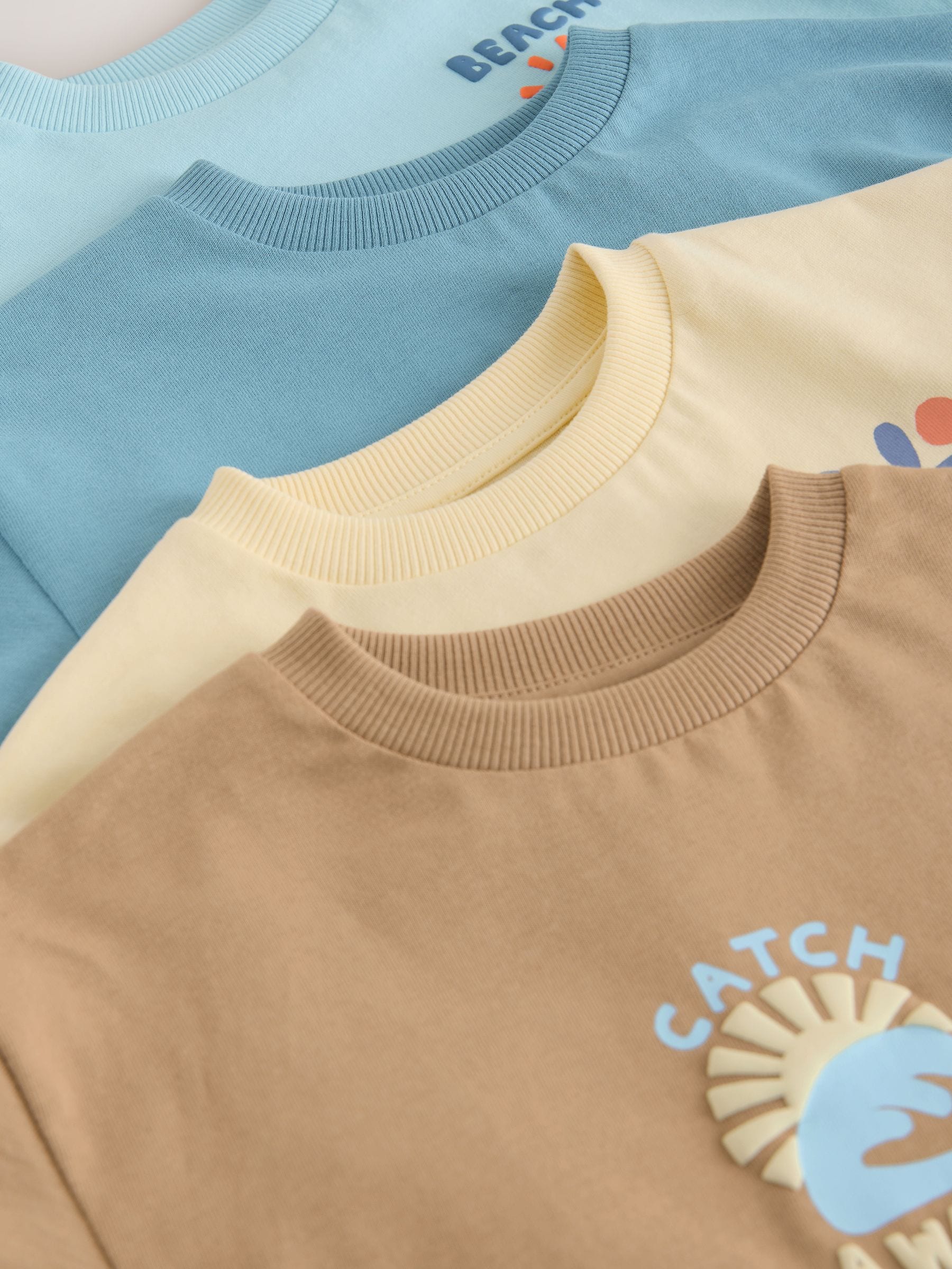 Blue/Yellow Surf Short Sleeve Graphic T-Shirts 4 Pack (3mths-7yrs)