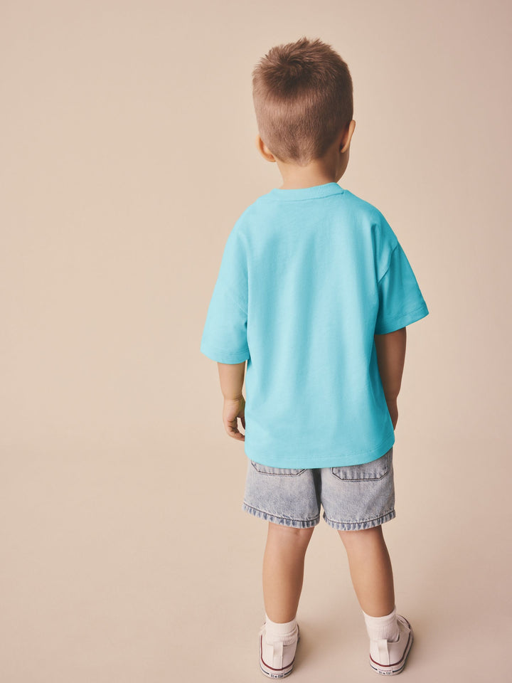 Bright Blue Short Sleeve Plain T-Shirt (3mths-7yrs)