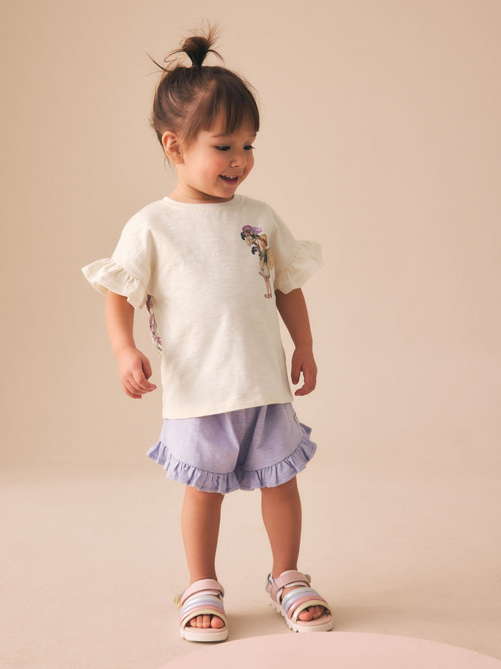 Ecru White Flower Fairies Shorts Set (3mths-7yrs)
