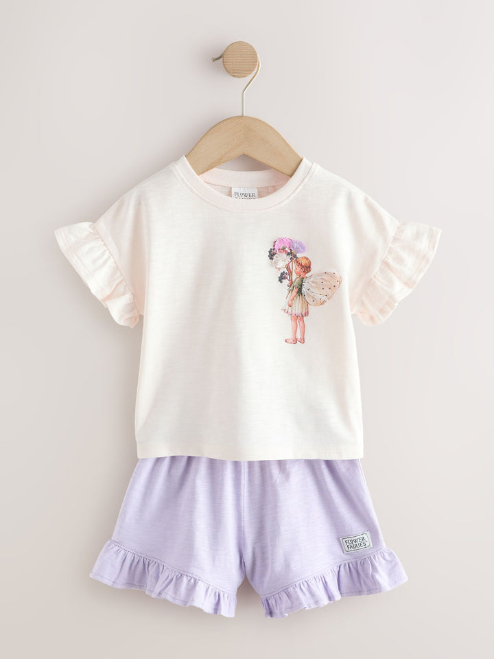 Ecru White Flower Fairies Shorts Set (3mths-7yrs)