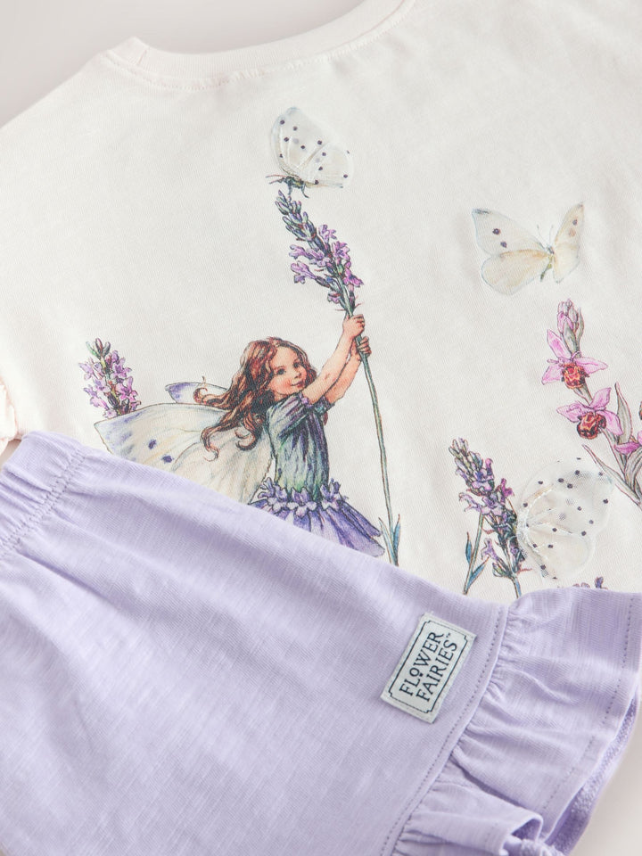 Ecru White Flower Fairies Shorts Set (3mths-7yrs)