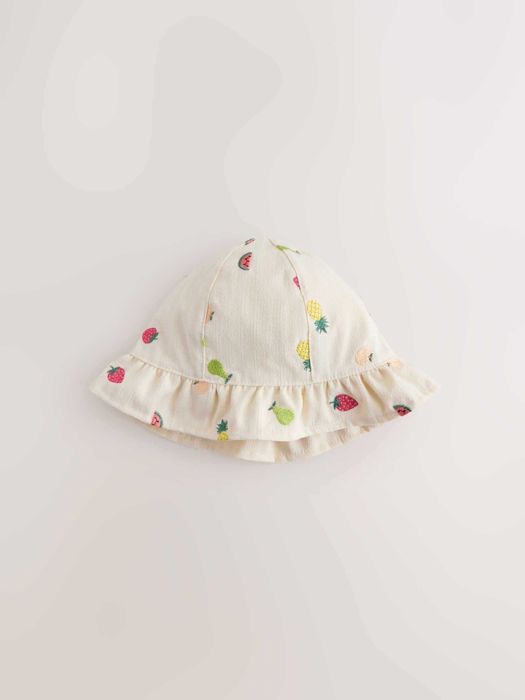 Bright Fruit Embroidered Baby Bucket Hats 2 Pack (0mths-2yrs)