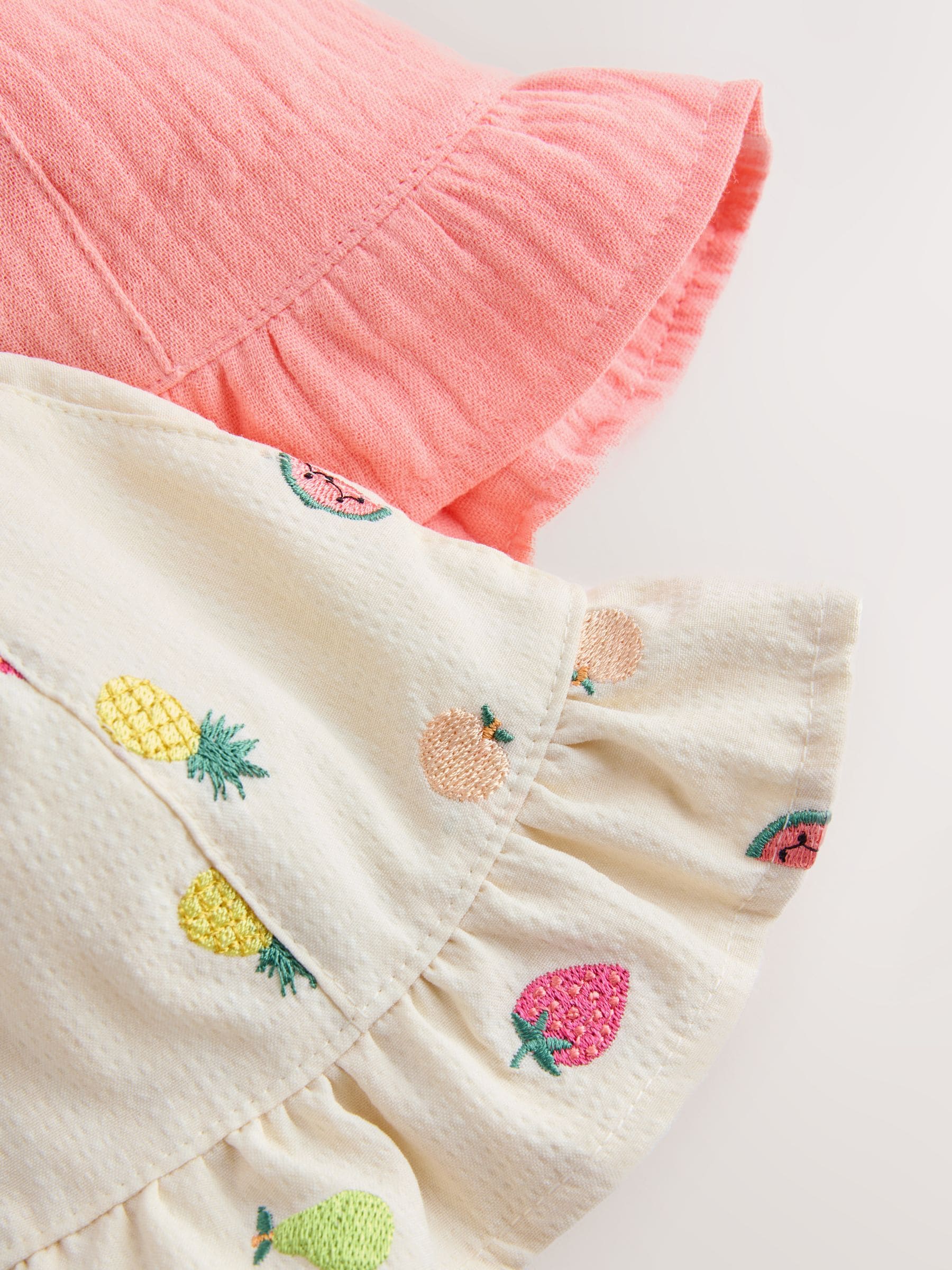 Bright Fruit Embroidered Baby Bucket Hats 2 Pack (0mths-2yrs)