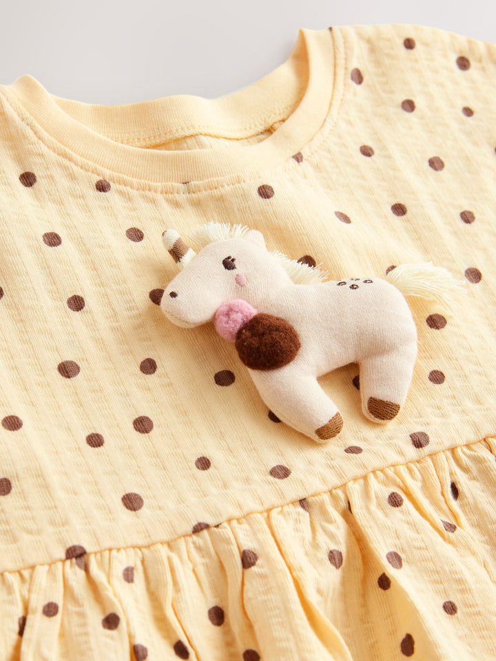 Neutral Unicorn Jersey Dress (3mths-7yrs)