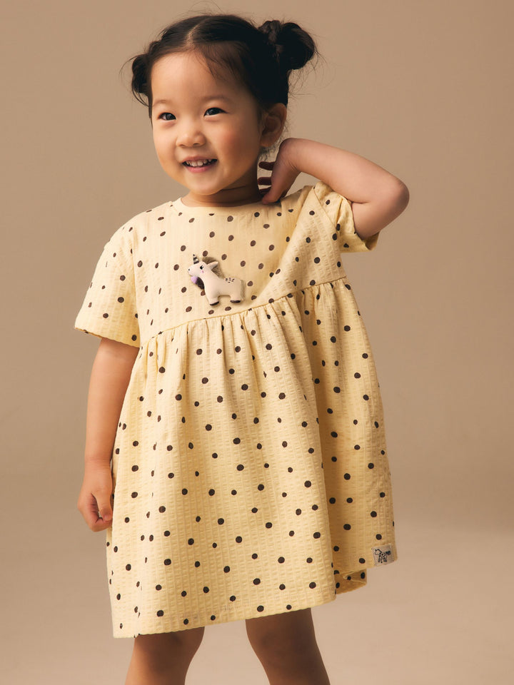 Neutral Unicorn Jersey Dress (3mths-7yrs)