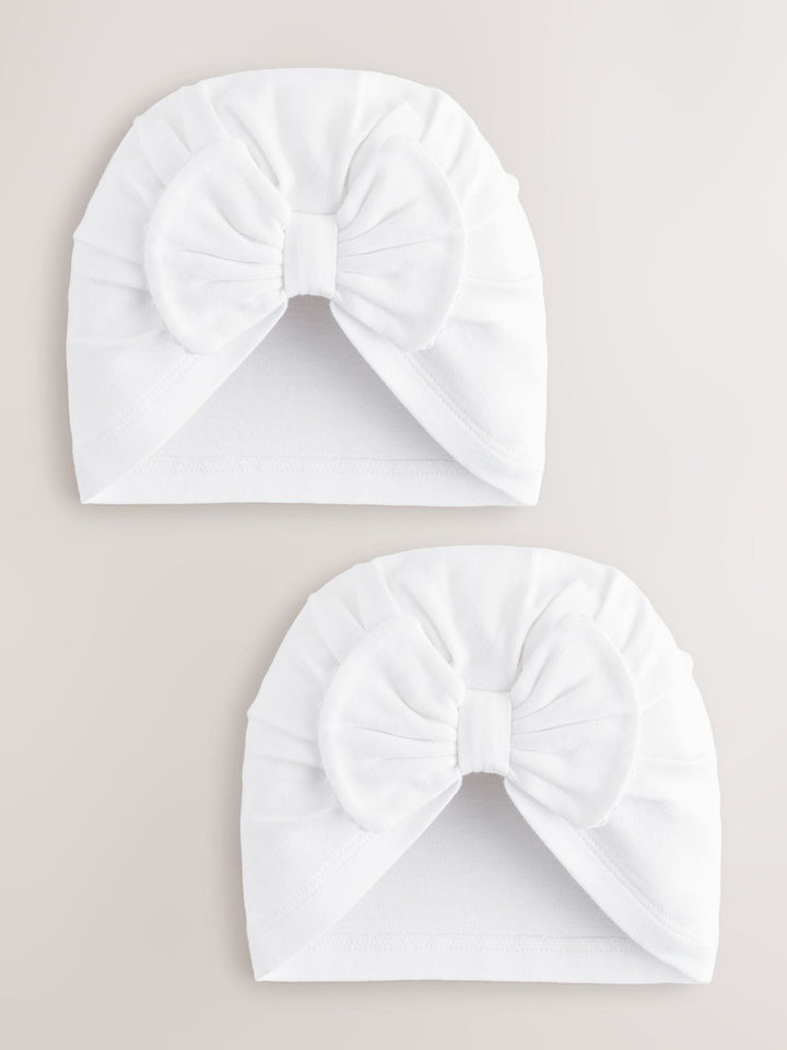 White Baby Turban 2 Pack (0-18mths)
