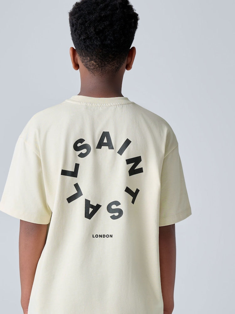 smALLSAINTS Neutral/Black Tierra T-Shirt and Sweat Shorts Set