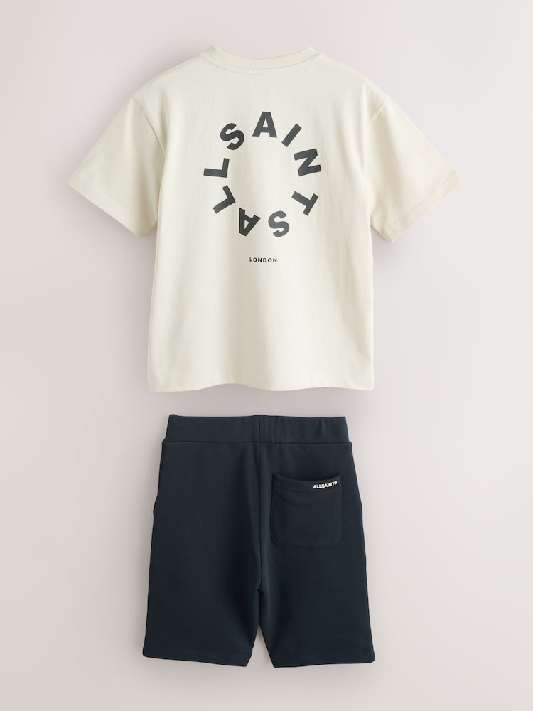 smALLSAINTS Neutral/Black Tierra T-Shirt and Sweat Shorts Set