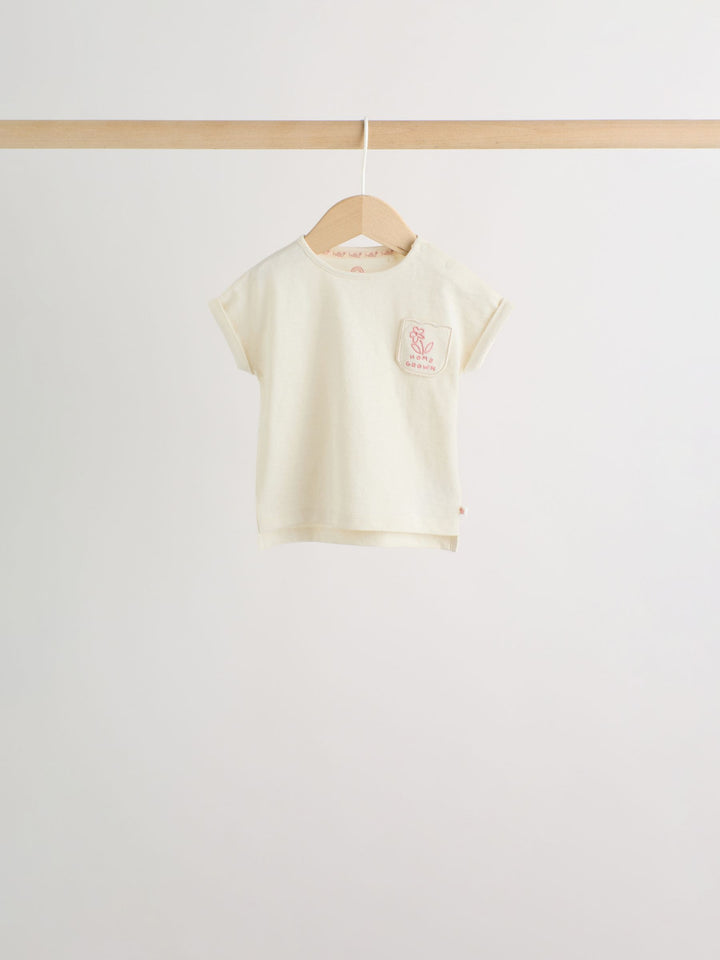 Pink Slogan Baby Short Sleeve T-Shirts 4 Pack (0mths-2yrs)