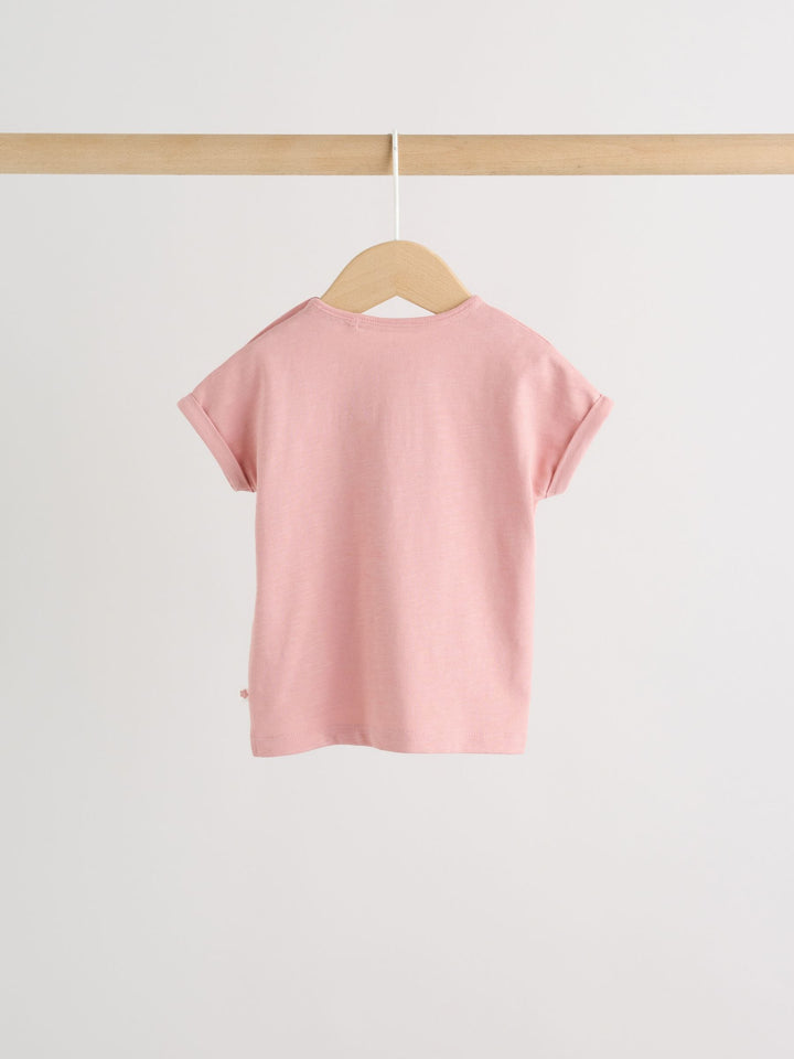 Pink Slogan Baby Short Sleeve T-Shirts 4 Pack (0mths-2yrs)