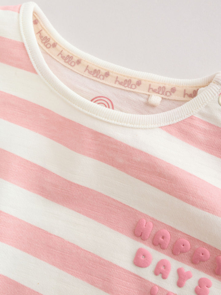 Pink Slogan Baby Short Sleeve T-Shirts 4 Pack (0mths-2yrs)