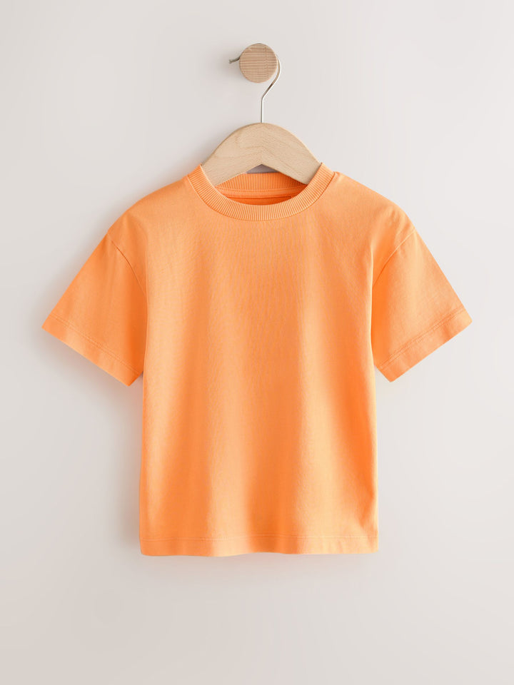 White/Blue/Orange/Green/Purple Acid Wash Relaxed Fit Short Sleeve T-Shirts 5 Pack (3mths-7yrs)