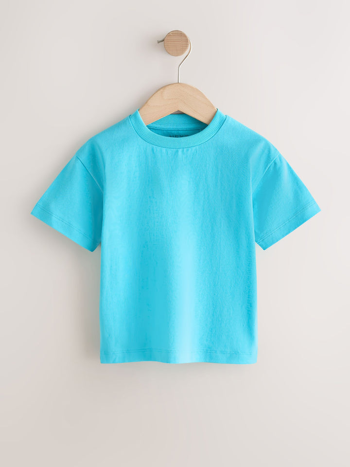 White/Blue/Orange/Green/Purple Acid Wash Relaxed Fit Short Sleeve T-Shirts 5 Pack (3mths-7yrs)