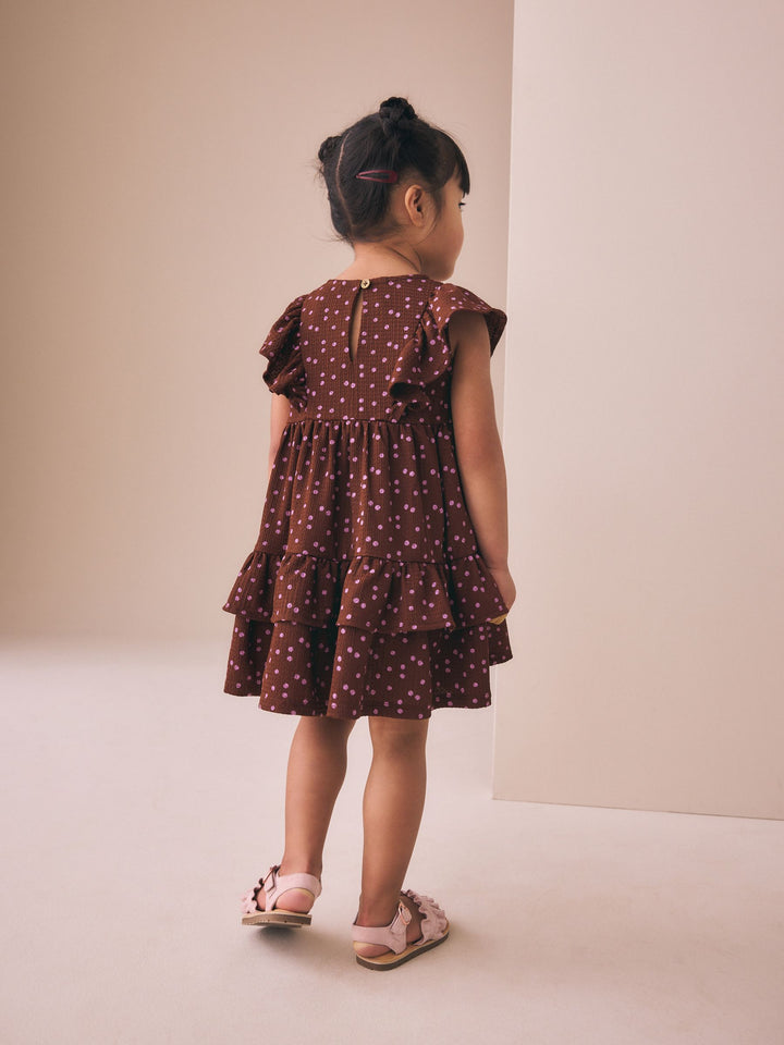 Brown Tiered Summer Dress (3mths-7yrs)