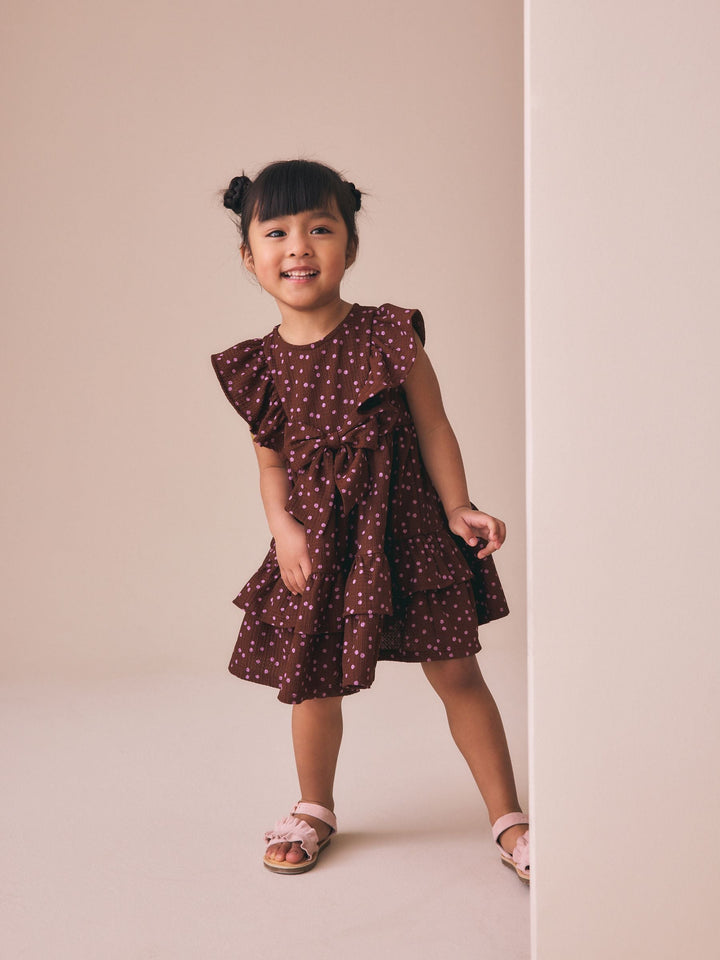 Brown Tiered Summer Dress (3mths-7yrs)