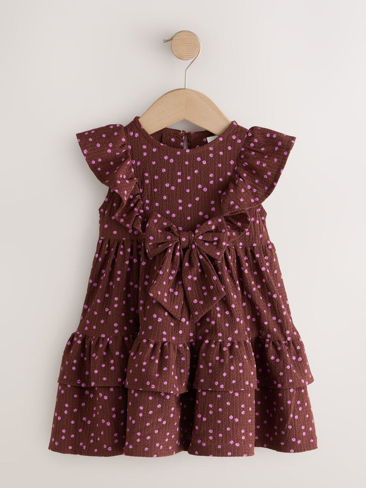Brown Tiered Summer Dress (3mths-7yrs)