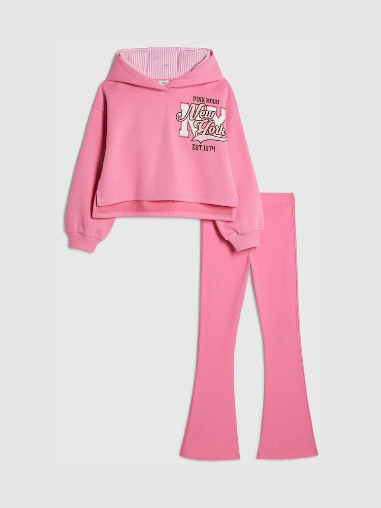 River Island Pink New York Hoodie & Joggers Set