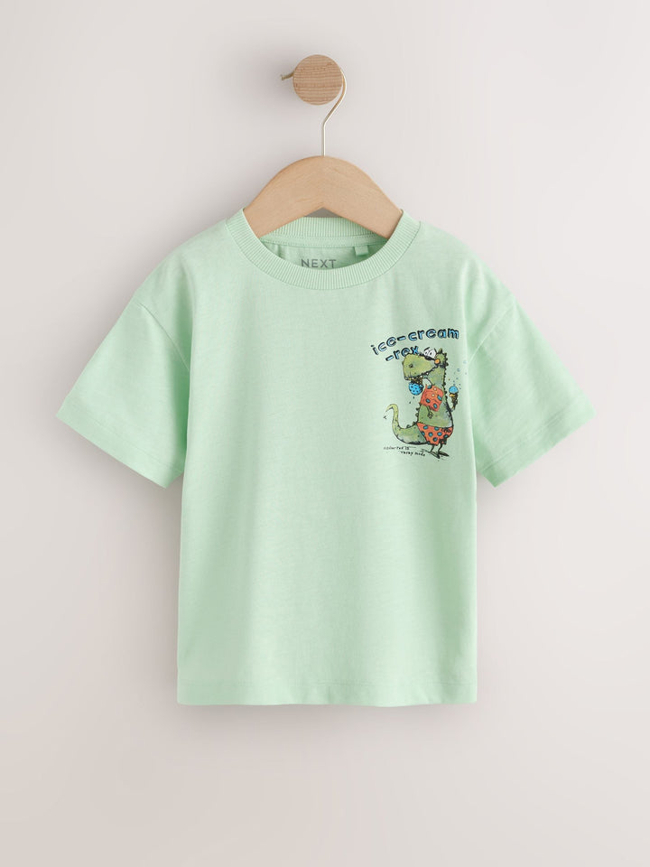 Multi Long Sleeve Graphic Print T-Shirts 3 Pack (3mths-7yrs)