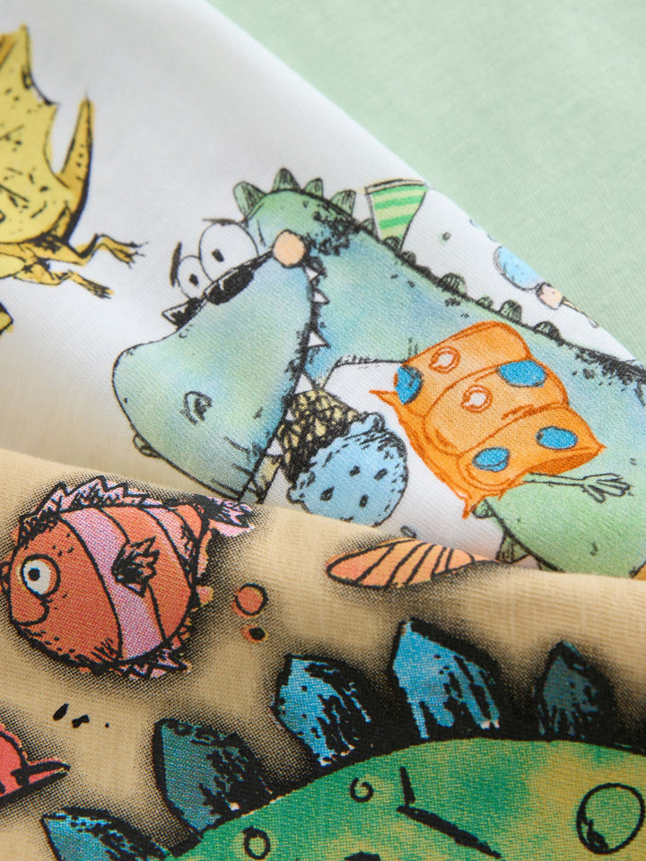 Multi Long Sleeve Graphic Print T-Shirts 3 Pack (3mths-7yrs)