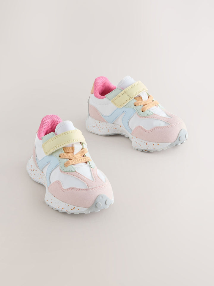 Multi Pastel Elastic Lace Touch Fasten Trainers