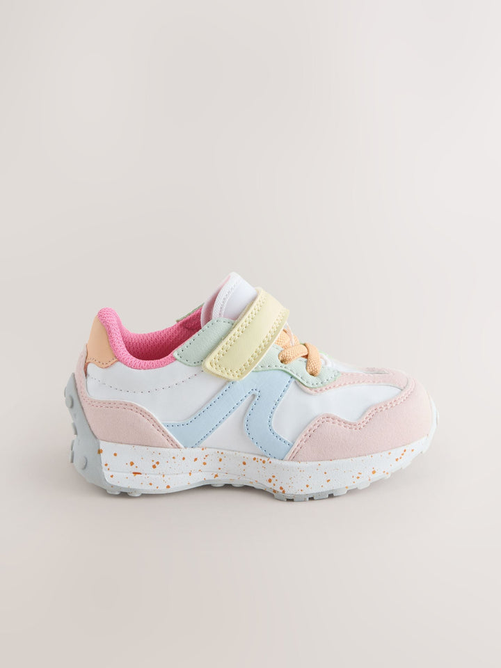 Multi Pastel Elastic Lace Touch Fasten Trainers