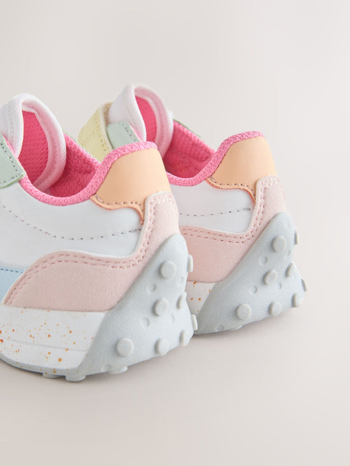 Multi Pastel Elastic Lace Touch Fasten Trainers